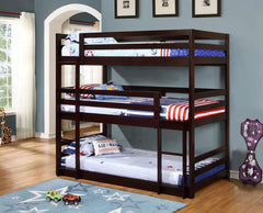 Sandler - Wood Twin Triple Bunk Bed - Cappuccino