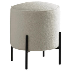 Basye - Round Upholstered Ottoman - Ivory