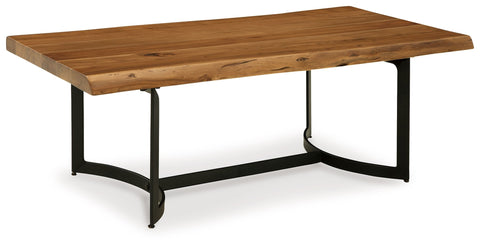 Fortmaine - Brown / Black - Rectangular Cocktail Table