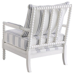 Blanchett - Upholstered Bobbin Accent Chair - White And Navy