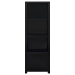 Jupiter - 3-Shelf Engineered Wood Media Tower - Black