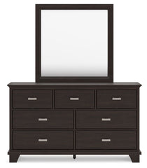 Covetown - Dark Brown - Dresser And Mirror