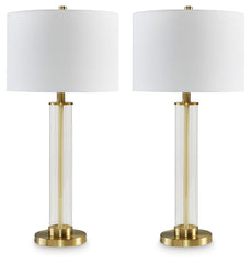 Orenman - Clear / Brass Finish - Glass Table Lamp (Set of 2)