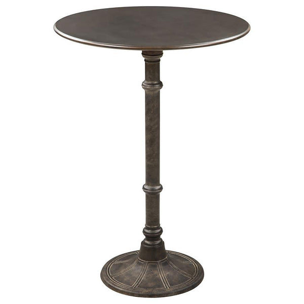 Oswego - Round Pub Height Bistro Bar Table - Dark Russet