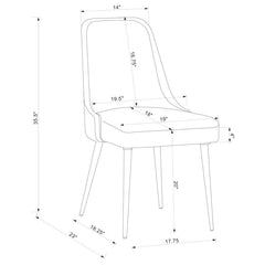 Alan - Fabric Upholstered Dining Side Chair (Set of 2) - Gray