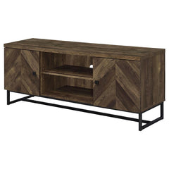 Myles - 2 Door Engineered Wood TV Stand - Rustic Oak