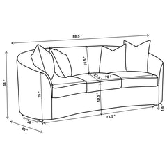 Rainn - Upholstered Tight Back Sofa Latte