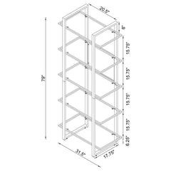 Hartford - Glass Shelf Bookcase - Chrome