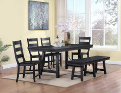 Newport - Rectangular Wood Trestle Dining Table - Black