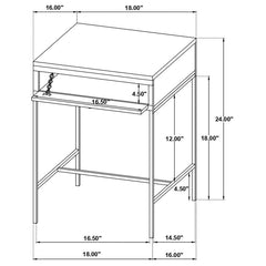 Stephie - Rectangular Side End Table With Storage - Honey Brown