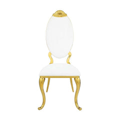 Fallon - Side Chair (Set of 2) - White PU & Mirroed Gold Finish