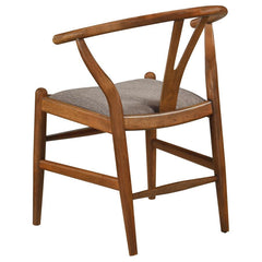 Dinah - Danish Y-Shaped Back Wishbone Dining Side Chair (Set of 2) - Walnut And Brown