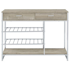 Melrose - 2-Drawer Home Bar Storage With Wine Rack Gray - Gray