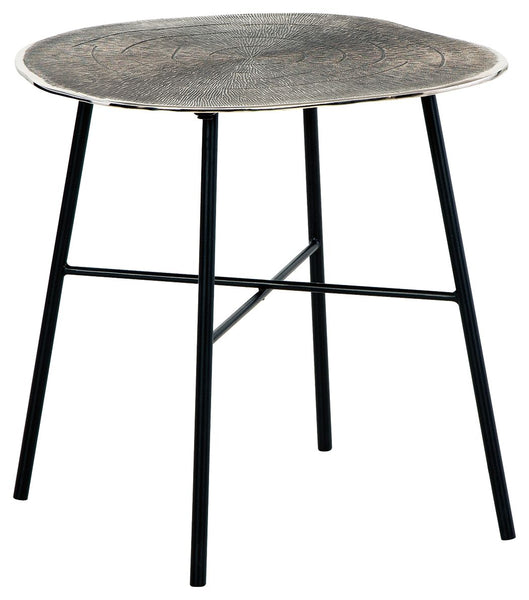 Laverford - Chrome / Black - Round End Table