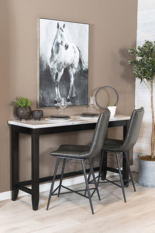 Toby - Marble Counter Dining Table - Rustic Espresso