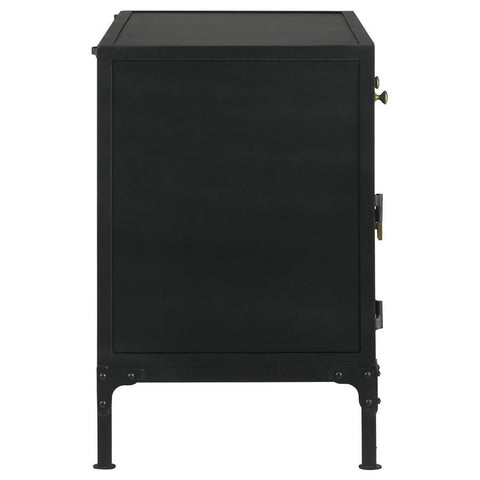 Sadler - 2-Drawer Metal Accent Storage Cabinet - Matte Black