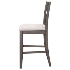 Athens - Wood Counter Chair With Cushion (Set of 2) - Barn Gray