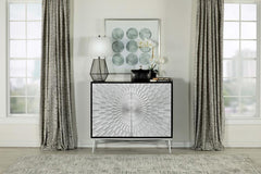 Josie - Rectangular 2-Door Accent Cabinet - Black And Silver