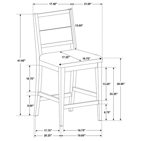 Elodie - Wood Counter Chair (Set of 2) - Gray And Black