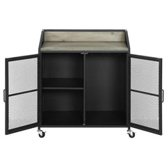 Arlette - 2 Door Mobile Home Bar Wine Cabinet - Sandy Black