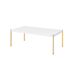 Otrac - Coffee Table - White & Gold Finish