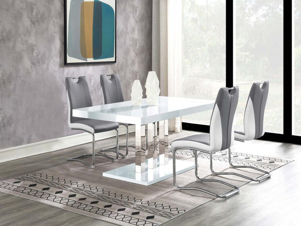 Brooklyn - 5 Piece Rectangular Dining Set - White High Gloss