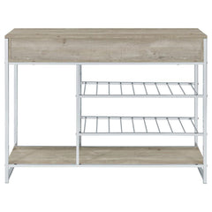 Melrose - 2-Drawer Home Bar Storage With Wine Rack Gray - Gray