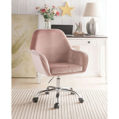 Eimer - Office Chair - Peach Velvet & Chrome