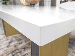 Carla - Cultured Carrara Marble Top Dining Table - White