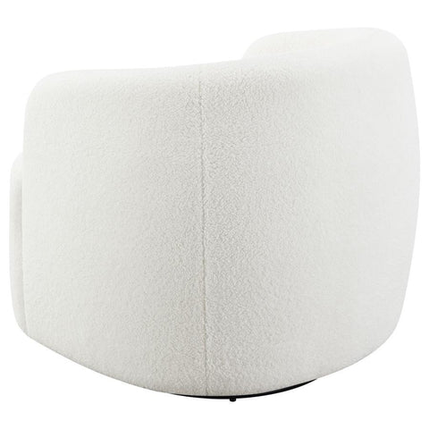 Hudson - Faux Sheepskin Upholstered Swivel Chair - Natural