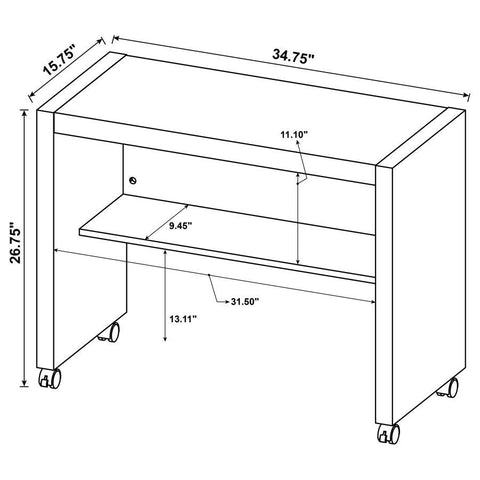 Skeena - Home Office Mobile Return Desk - Cappuccino