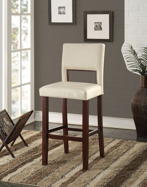 Reiko - Bar Chair - White PU & Espresso